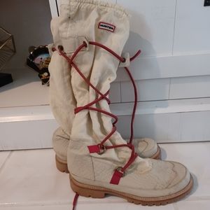 Hunter lace up boots.